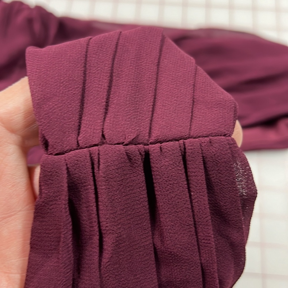 LULUS NWT Heavenly Hues Burgundy Evening/Bridesmaid V-Neck Goddess Maxi Dress M - Picture 10 of 16